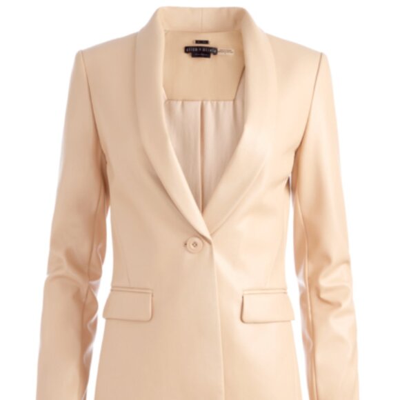 Alice Olivia MACEY VEGAN LEATHER Tan BLAZER 50% off MSRP!!! - Picture 4 of 4